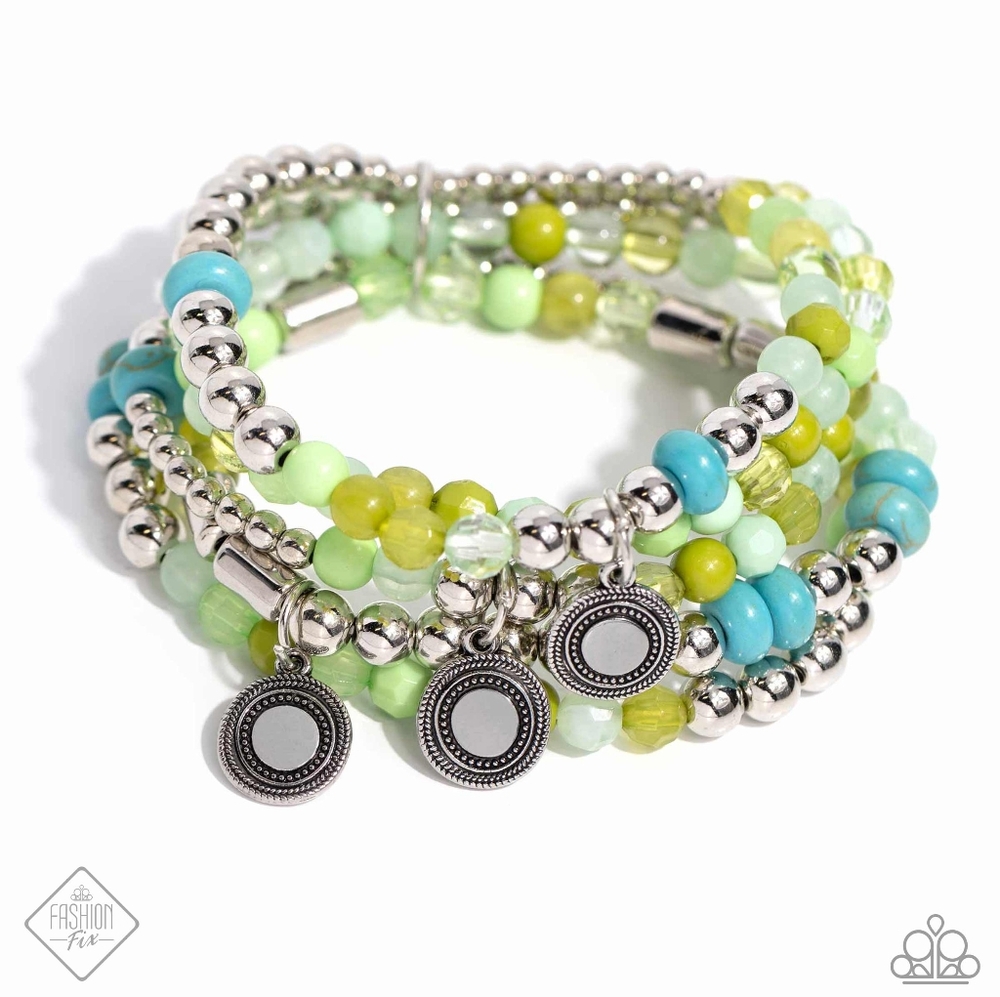 Poignant Pairing Green Bracelet Beaded Fashion Jewelry